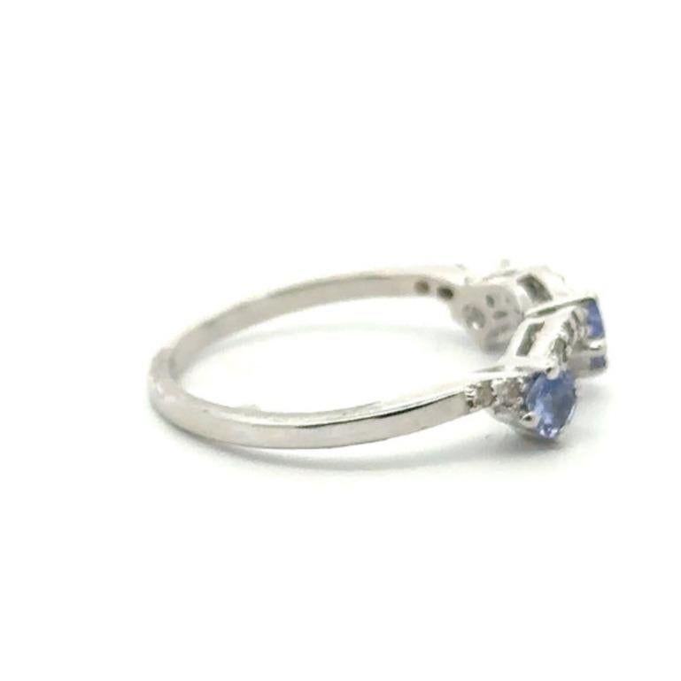 Im Angebot: Sterling Silber echter Tansanit Diamant Kronenring Geschenk für Valentin () 5