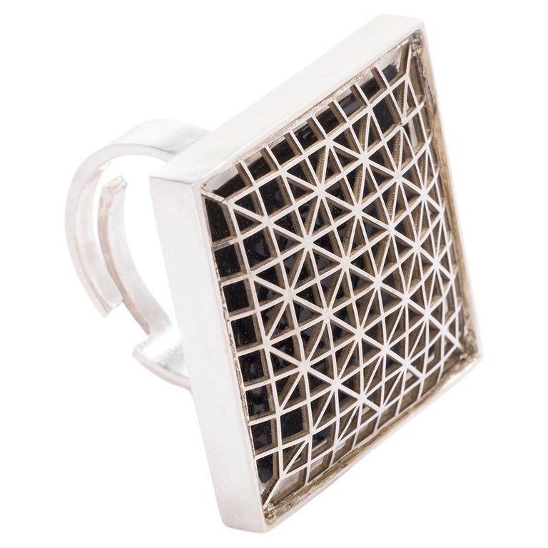 Sterling Silver Ring, Geometric, Contemporary, Handmade, Square Shaped ...