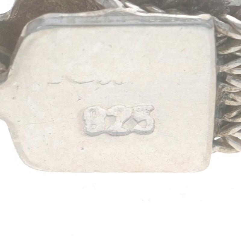 Bracciale floreale geometrico in argento 925 - Stazione a più catene in vendita 3