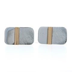 Sterling Silver Geometric Men's Cufflinks - 925 14k