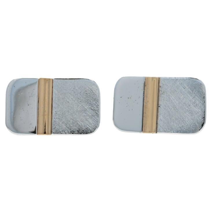 Sterling Silver Geometric Men
s Cufflinks - 925 14k