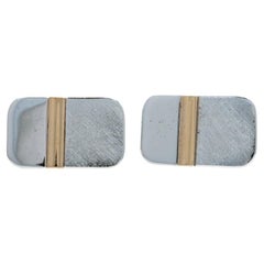 Sterling Silver Geometric Men's Cufflinks - 925 14k