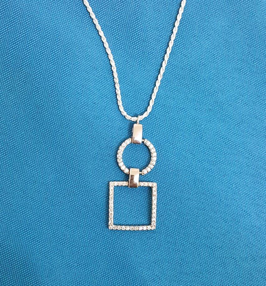 Other Sterling Silver Geometrics Pendant Necklace, Stamped For Sale