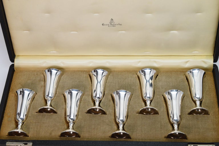 Sterling Silver Jensen Cordial Cup Set For Sale at 1stDibs