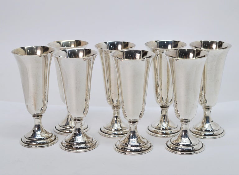 Sterling Silver Jensen Cordial Cup Set For Sale at 1stDibs