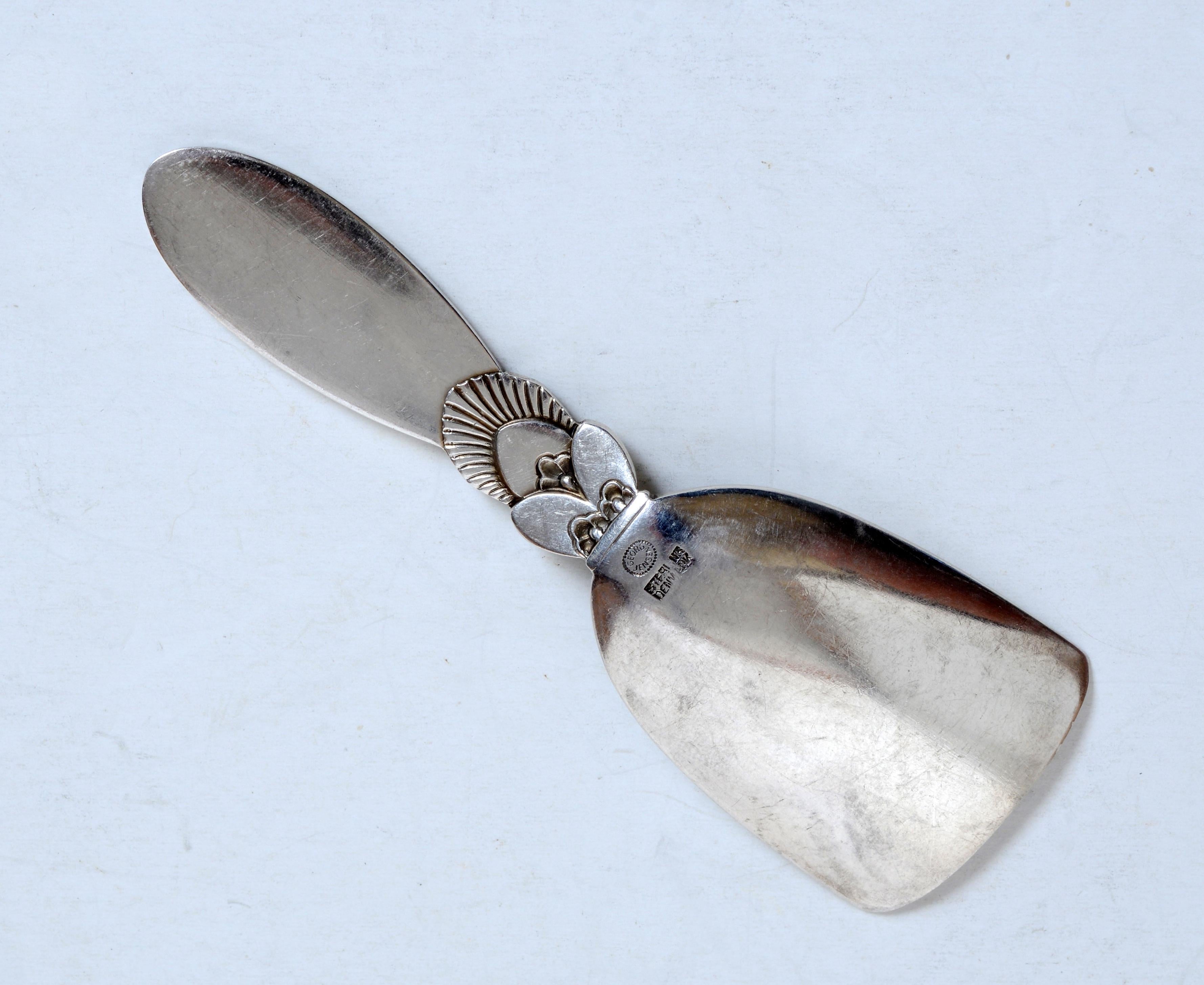 Art Déco Pala in argento Georg Jensen (Danimarca) Cactus Caviar c1930 in vendita