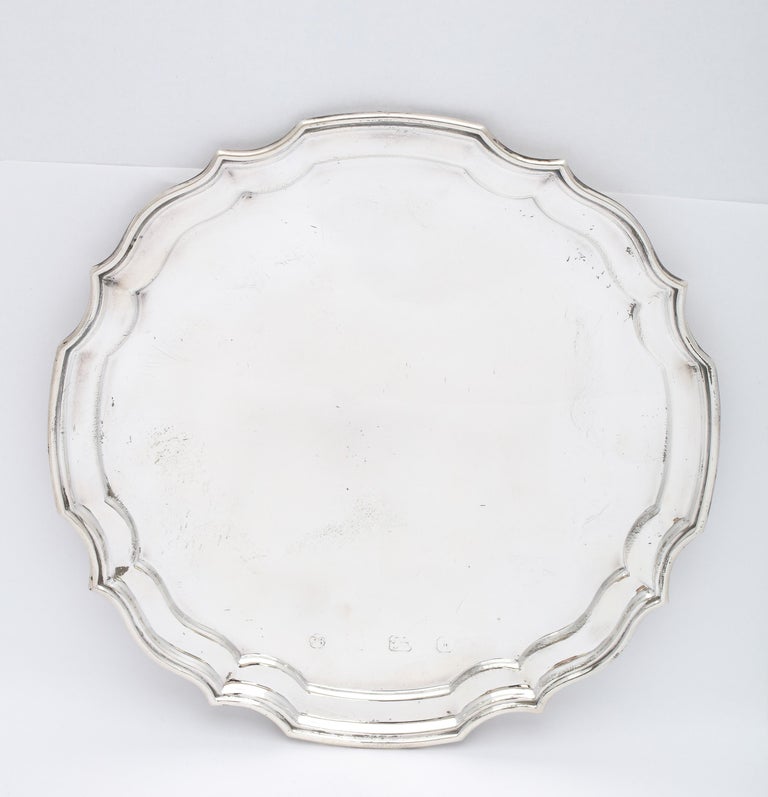  Sterling Silver George III-Style Salver/Tray For Sale 5