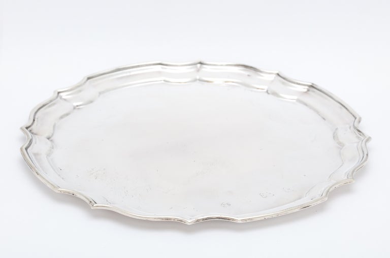 English  Sterling Silver George III-Style Salver/Tray For Sale