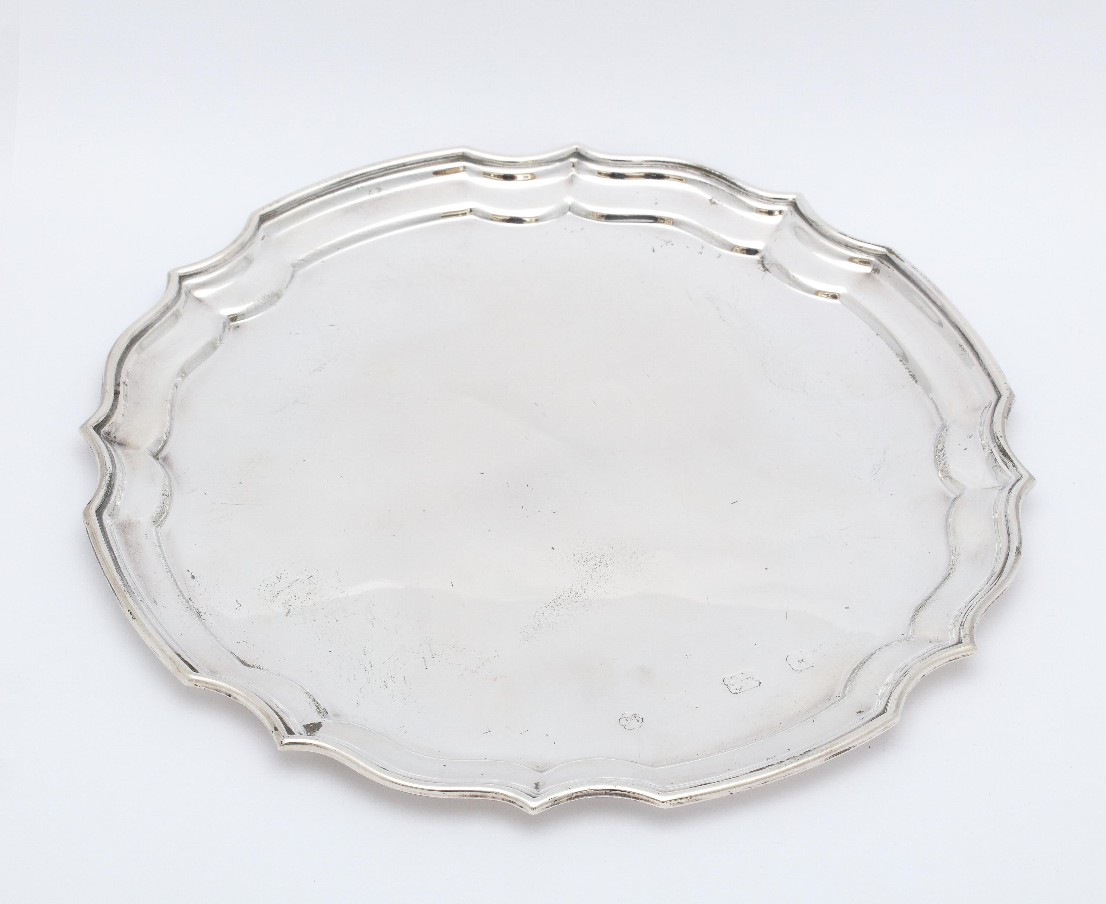 Late 20th Century  Sterling Silver George III-Style Salver/Tray
