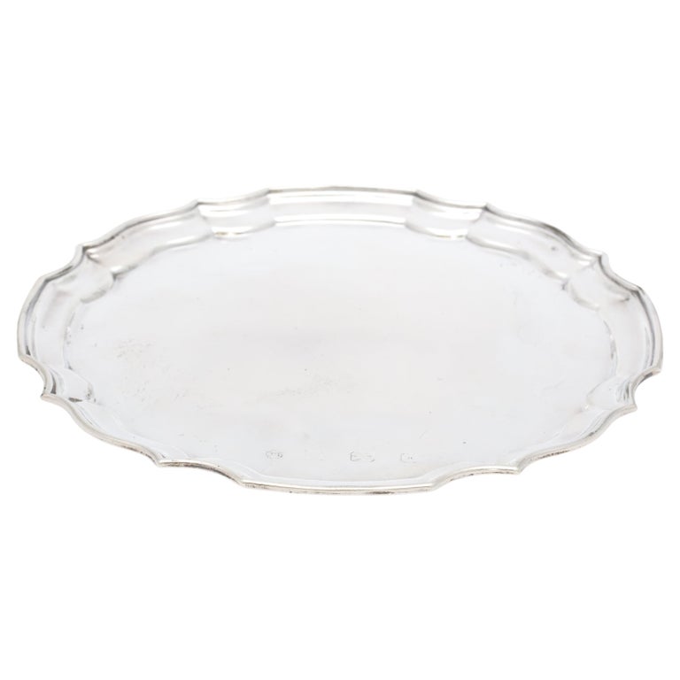  Sterling Silver George III-Style Salver/Tray For Sale