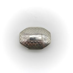 Sterling Silver Georgian Octagonal Vinaigrette with Engraved Latticework