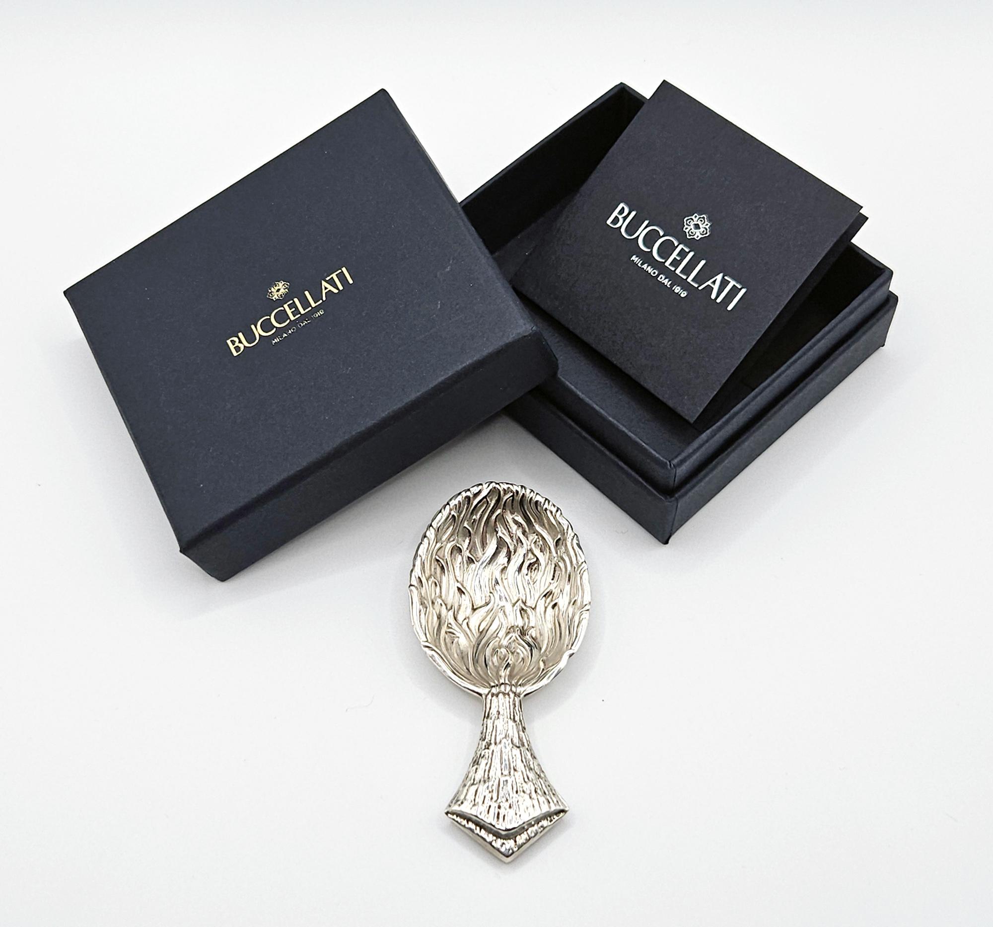 Sterling Silver Gianmaria Buccellati Vulcano Tea Caddy Spoon, Bologna, Italy 20C For Sale 7