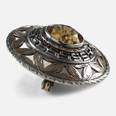 Sterling Silver Gilt and Citrine Target Brooch, Sibyl Dunlop, 1965