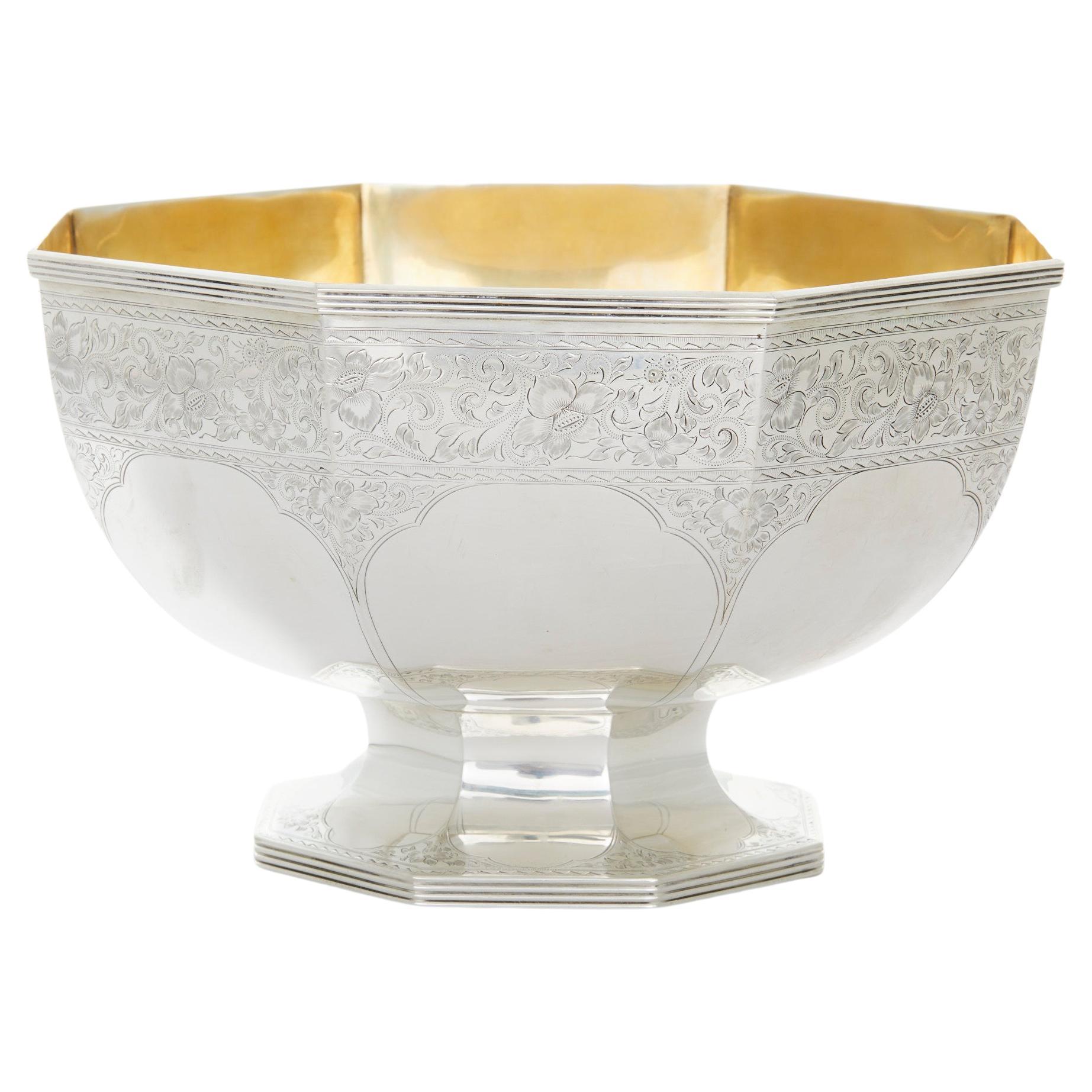 Sterling Silver / Gilt Barware  / Centerpiece Bowl For Sale