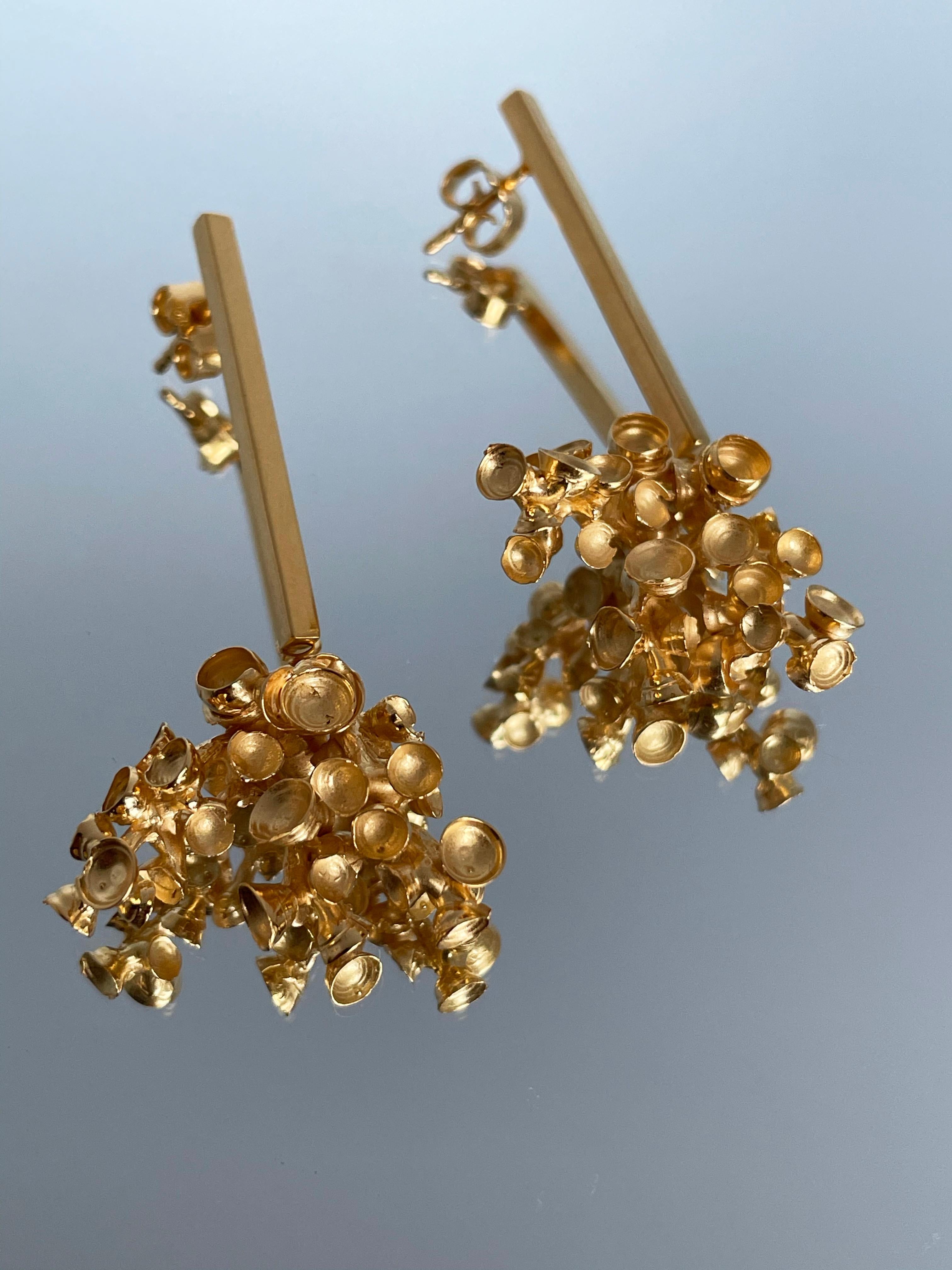 Sterling Silver Gilt Dangle Earrings “Corals