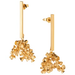 Sterling Silver Gilt Dangle Earrings “Corals"