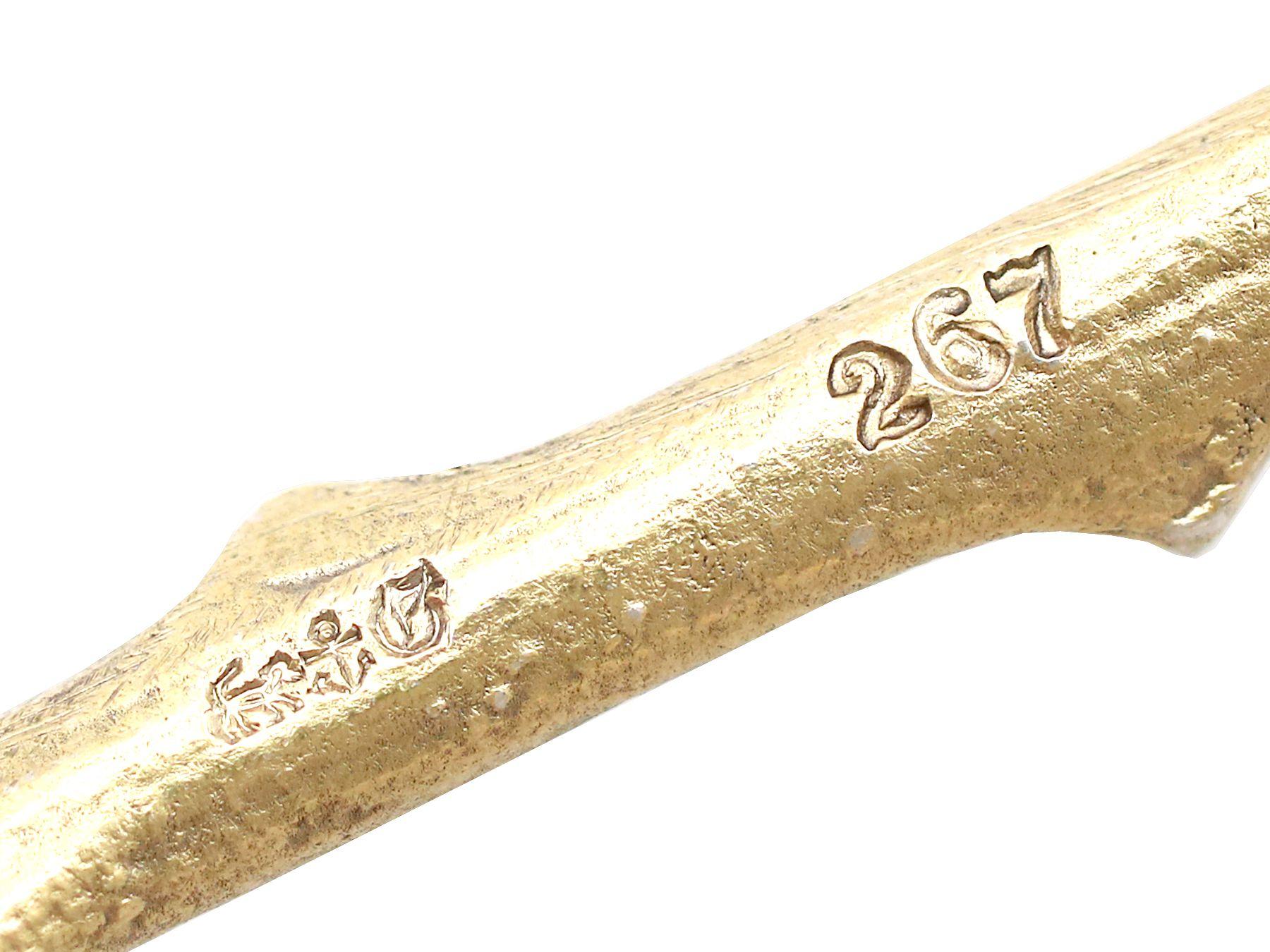 Argent Cuillère à égoutter d'olivier en argent sterling doré de Gorham Manufacturing Company en vente