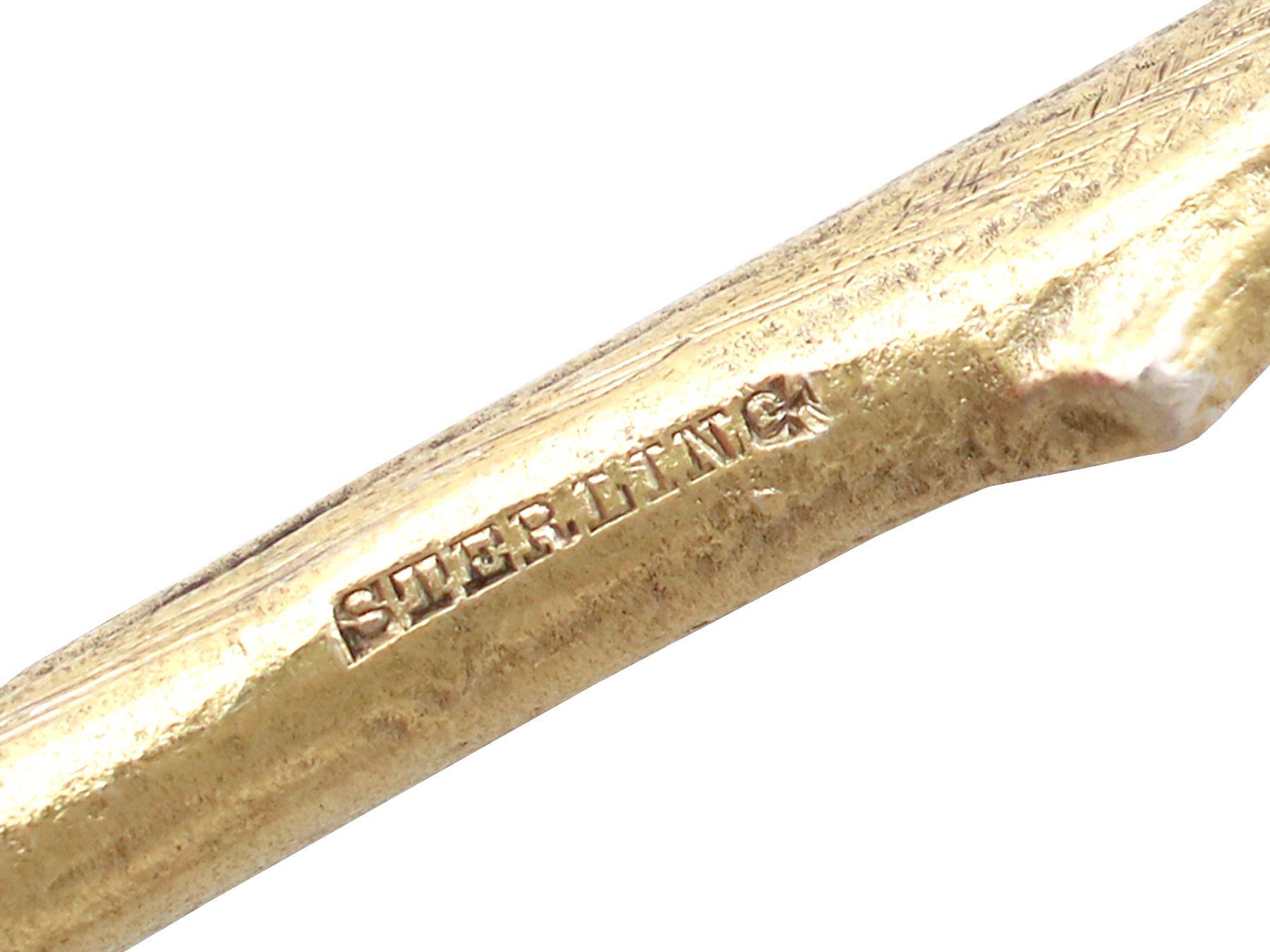 Vergoldeter Oliven-Straining-Löffel aus Sterlingsilber von Gorham Manufacturing Company im Angebot 2