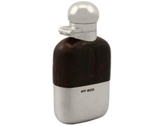 Flacon miniature d'hippocampe en argent sterling et peau de crocodile, Antique George VI