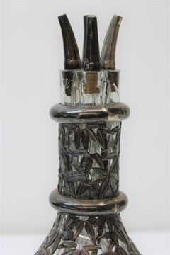 Sterling Silver & Glass Four Point Pour Decanter