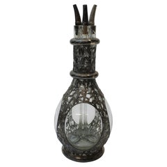 Sterling Silver & Glass Four Point Pour Decanter