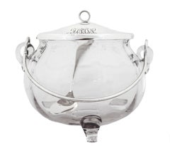 Sterling Silver & Glass Jar with Spoon