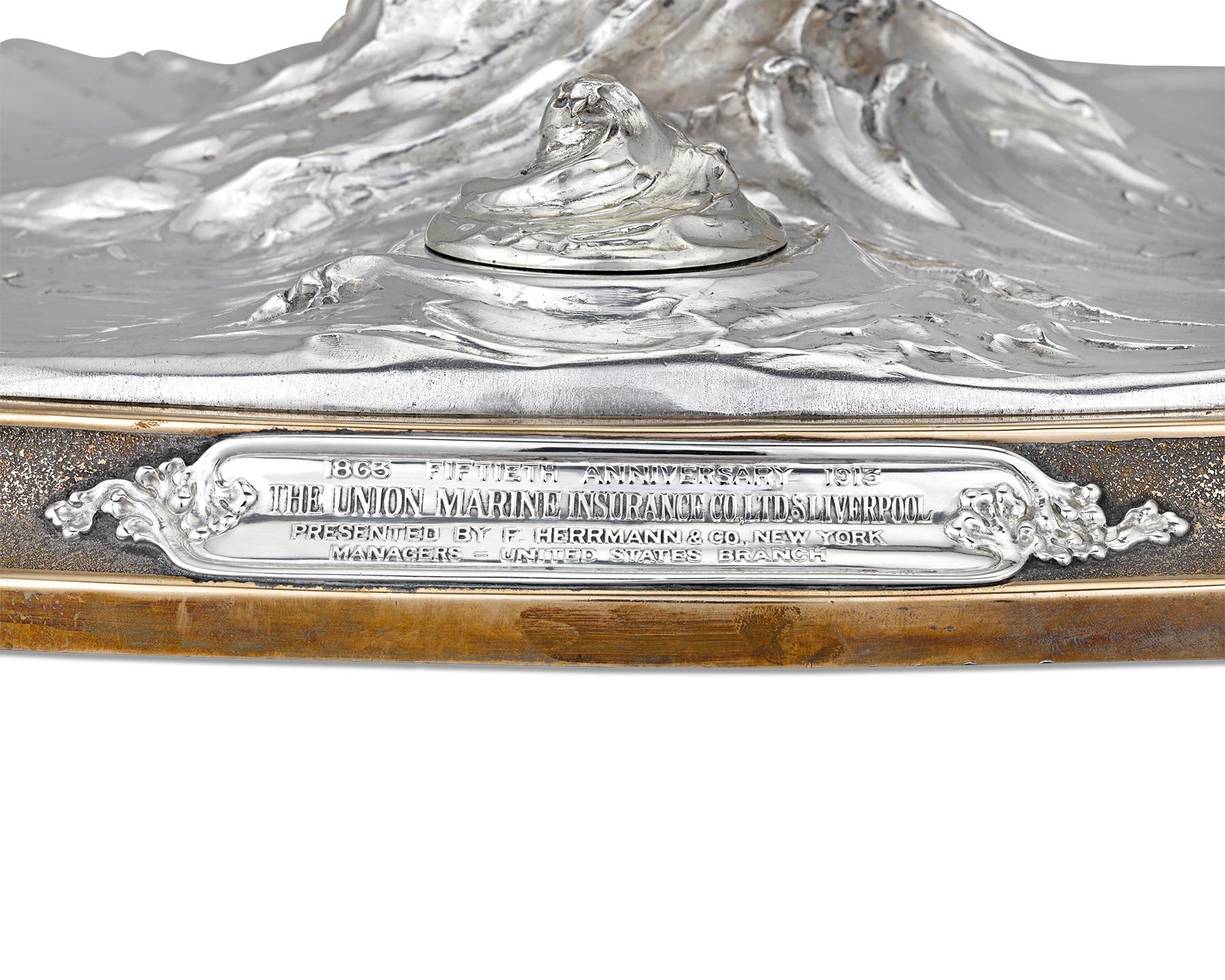 Américain Centre de table d'encrier Globe en argent sterling de Tiffany & Co. en vente