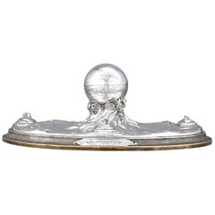 Antique Sterling Silver Globe Inkwell Centerpiece by Tiffany & Co.