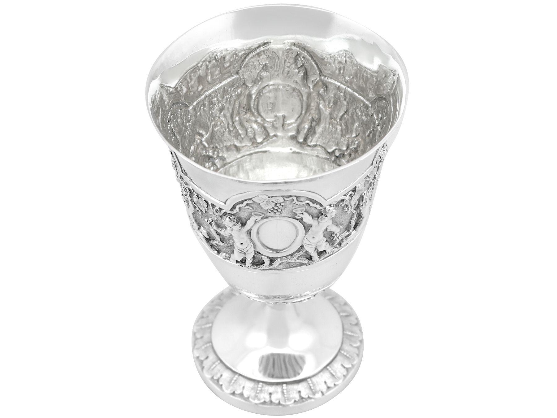 Chawner & Co Antique Victorian Sterling Silver Goblet In Excellent Condition In Jesmond, Newcastle Upon Tyne