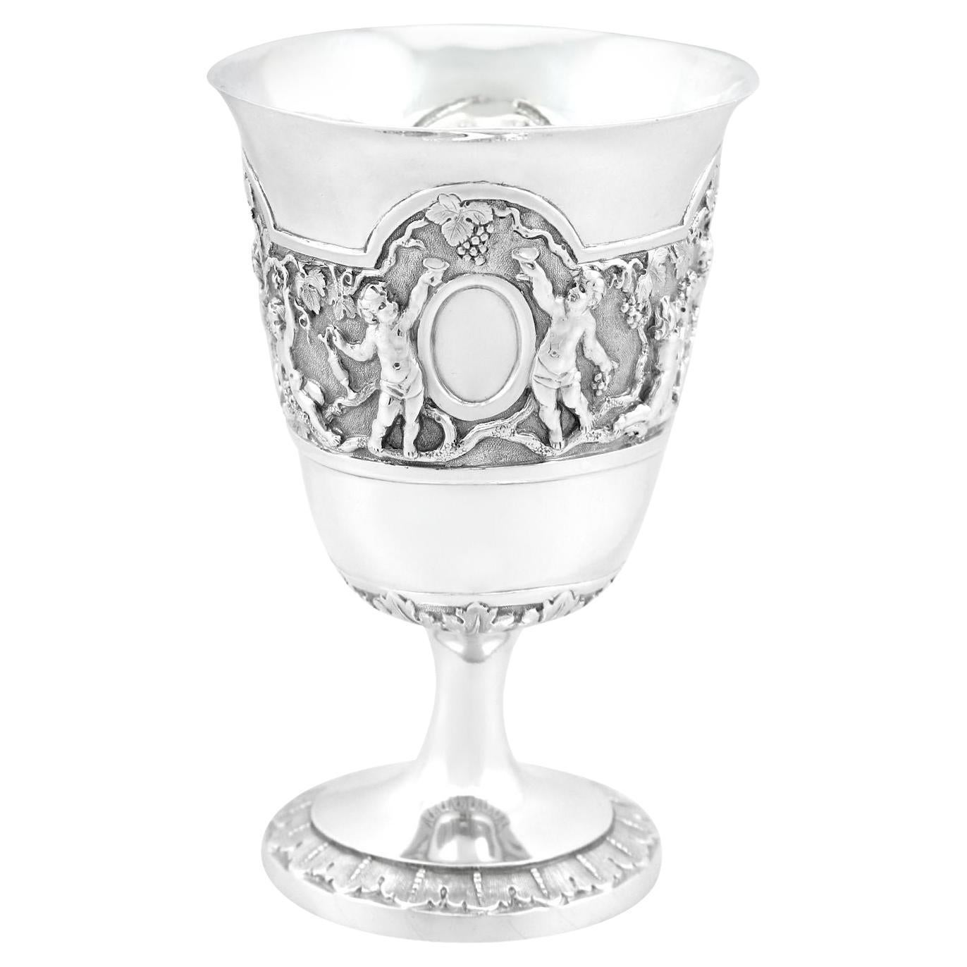 1850s Antique Victorian Sterling Silver Goblet at 1stDibs