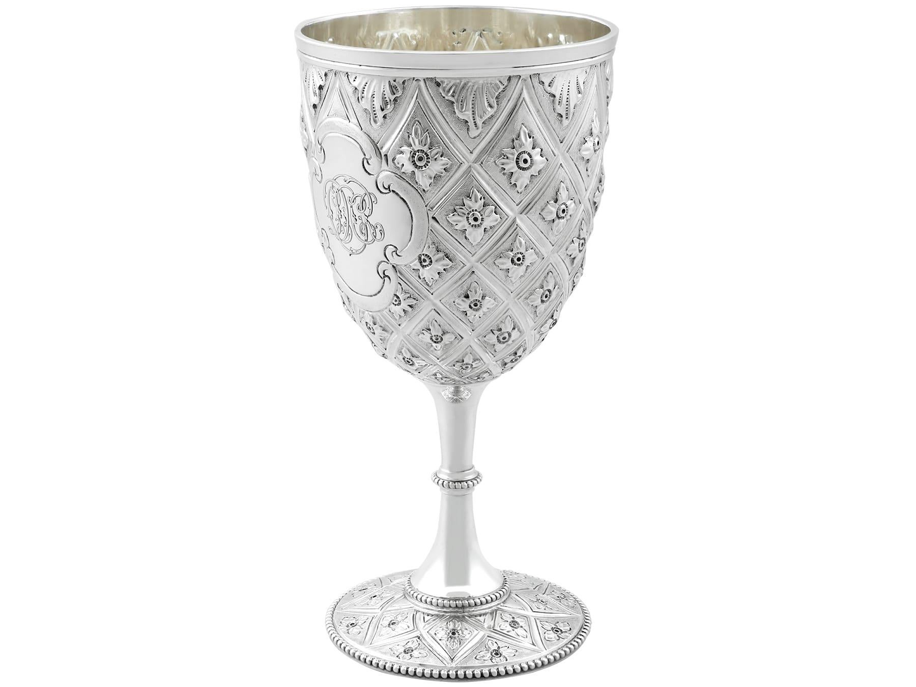 Sterling Silver Goblet, Antique Victorian '1890' In Excellent Condition For Sale In Jesmond, Newcastle Upon Tyne