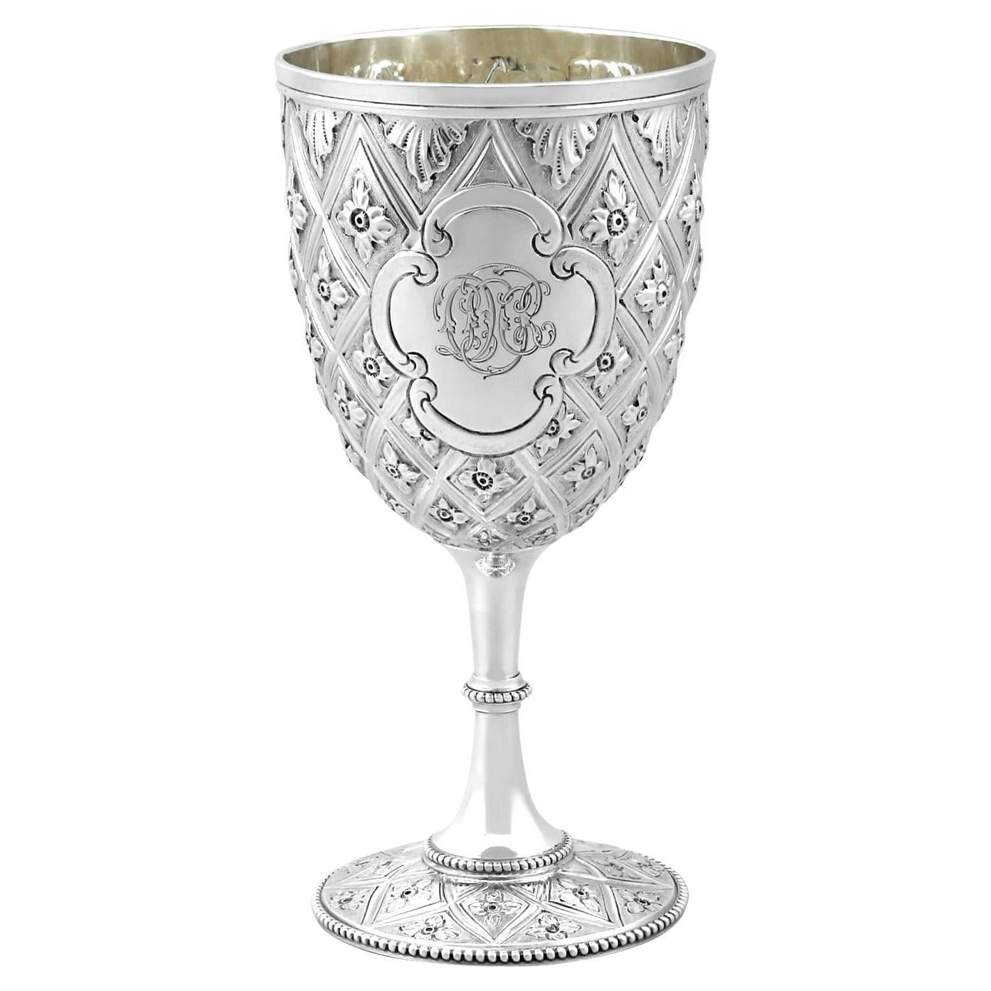 Sterling Silver Goblet, Antique Victorian '1890' For Sale