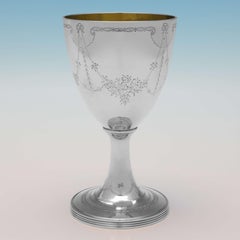 Gobelet néoclassique en argent sterling ancien de style néoclassique - Londres 1799  P. A. & W. Bateman