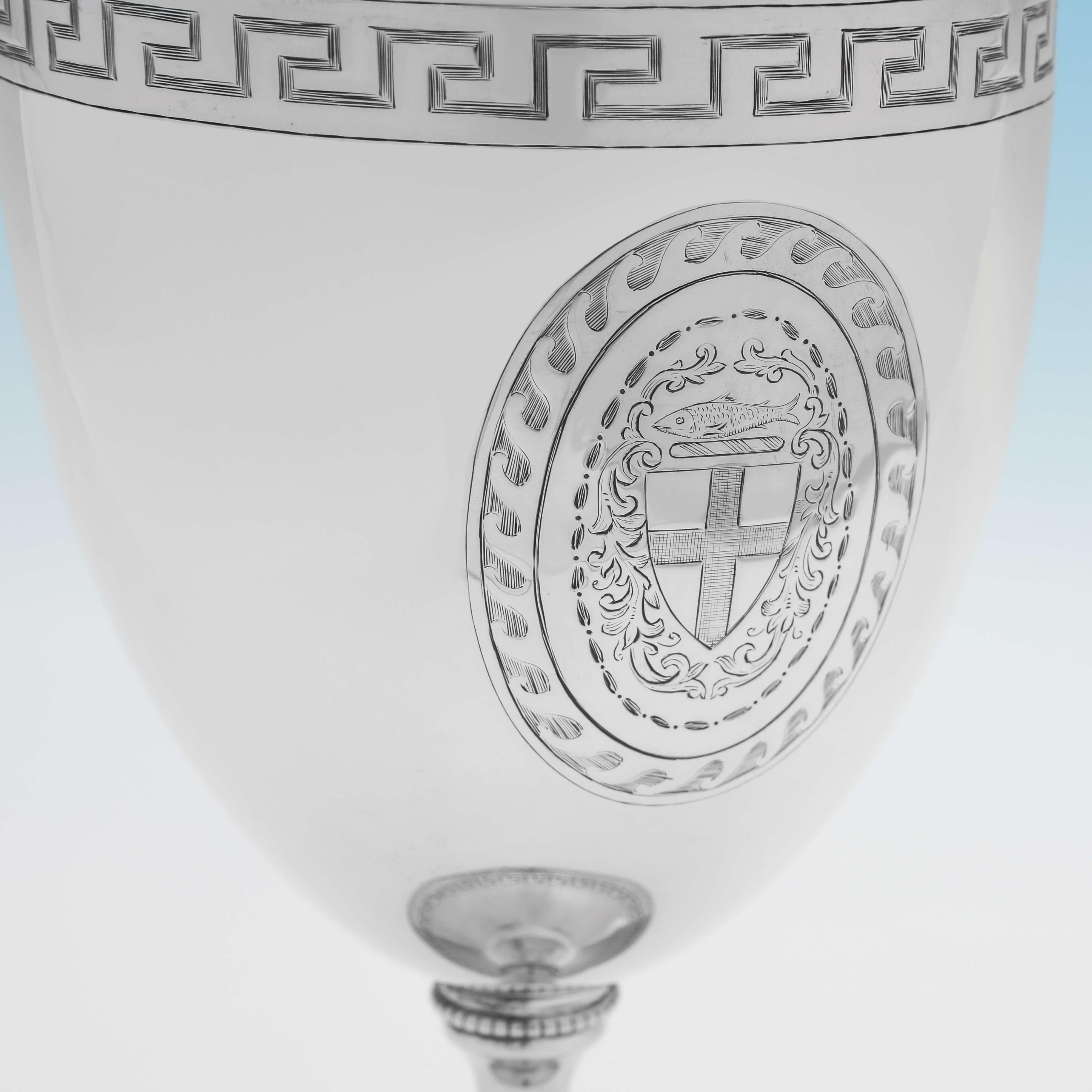Mid-19th Century Antique Victorian English Sterling Silver Goblet, London, 1862 Augustus Piesse