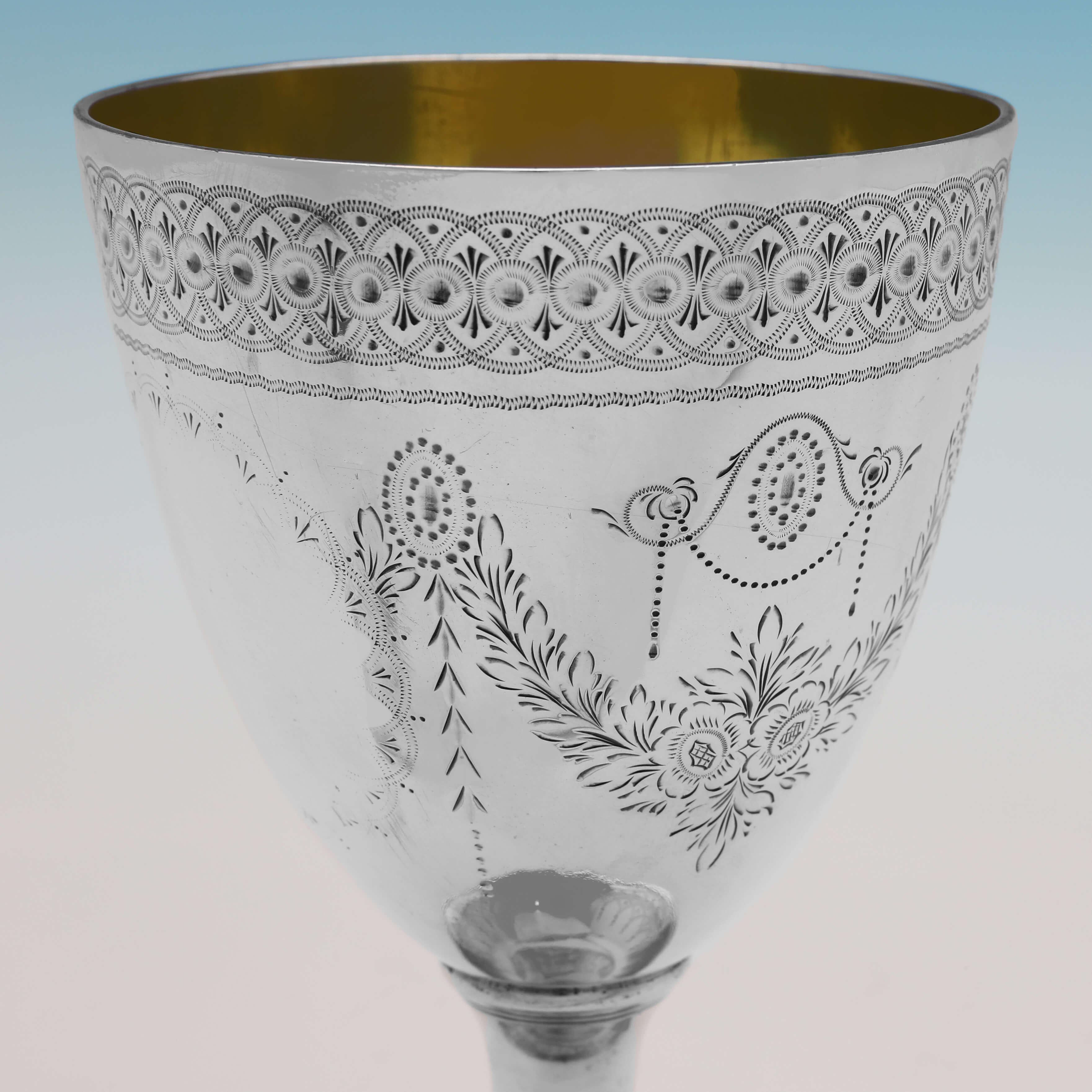 Neoclassical Regency Period Antique Sterling Silver Goblet - London 1811 - P. & W. Bateman For Sale