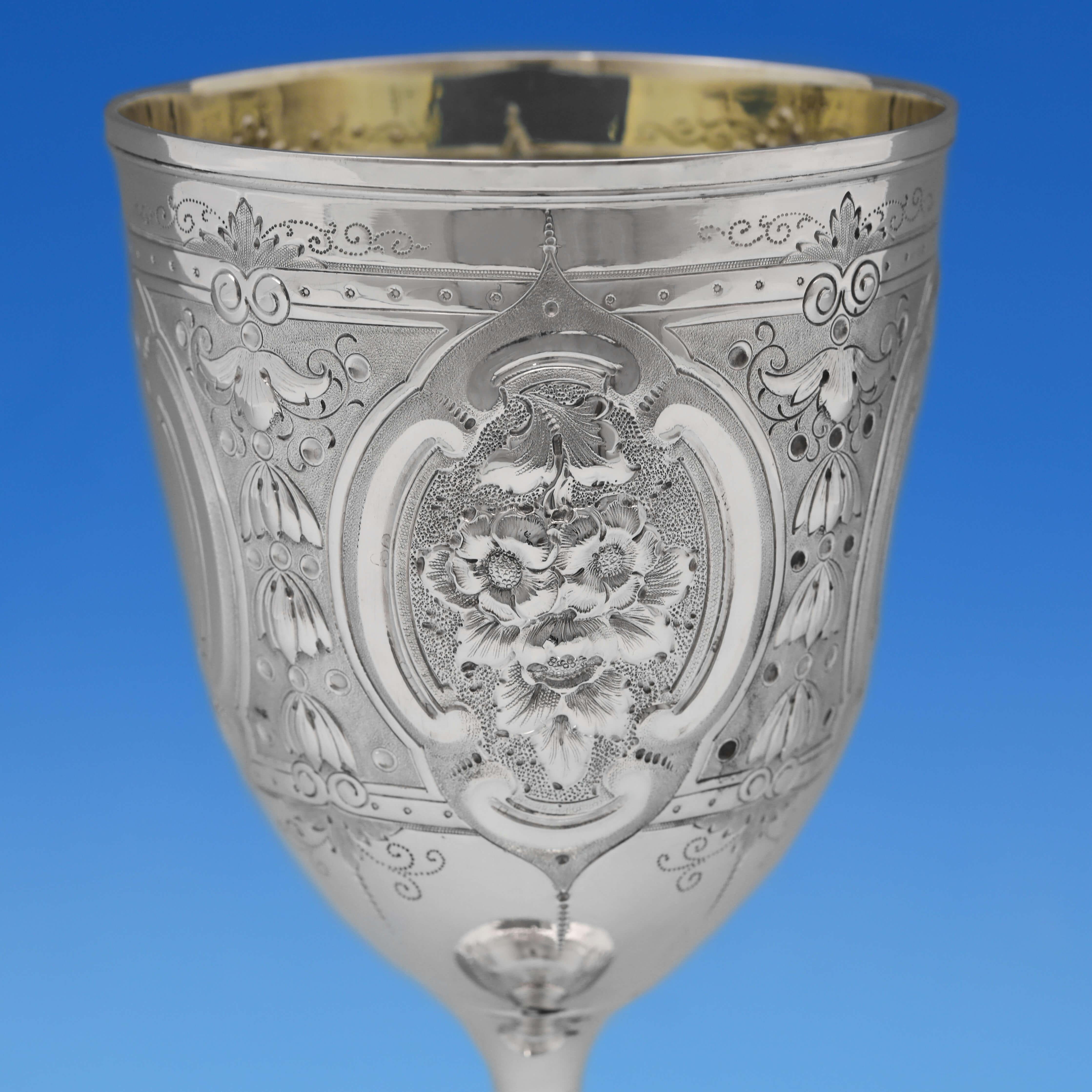 Antique Victorian Sterling Silver Goblet by Henry Wilkinson & Co. Sheffield 1876 In Good Condition In London, London