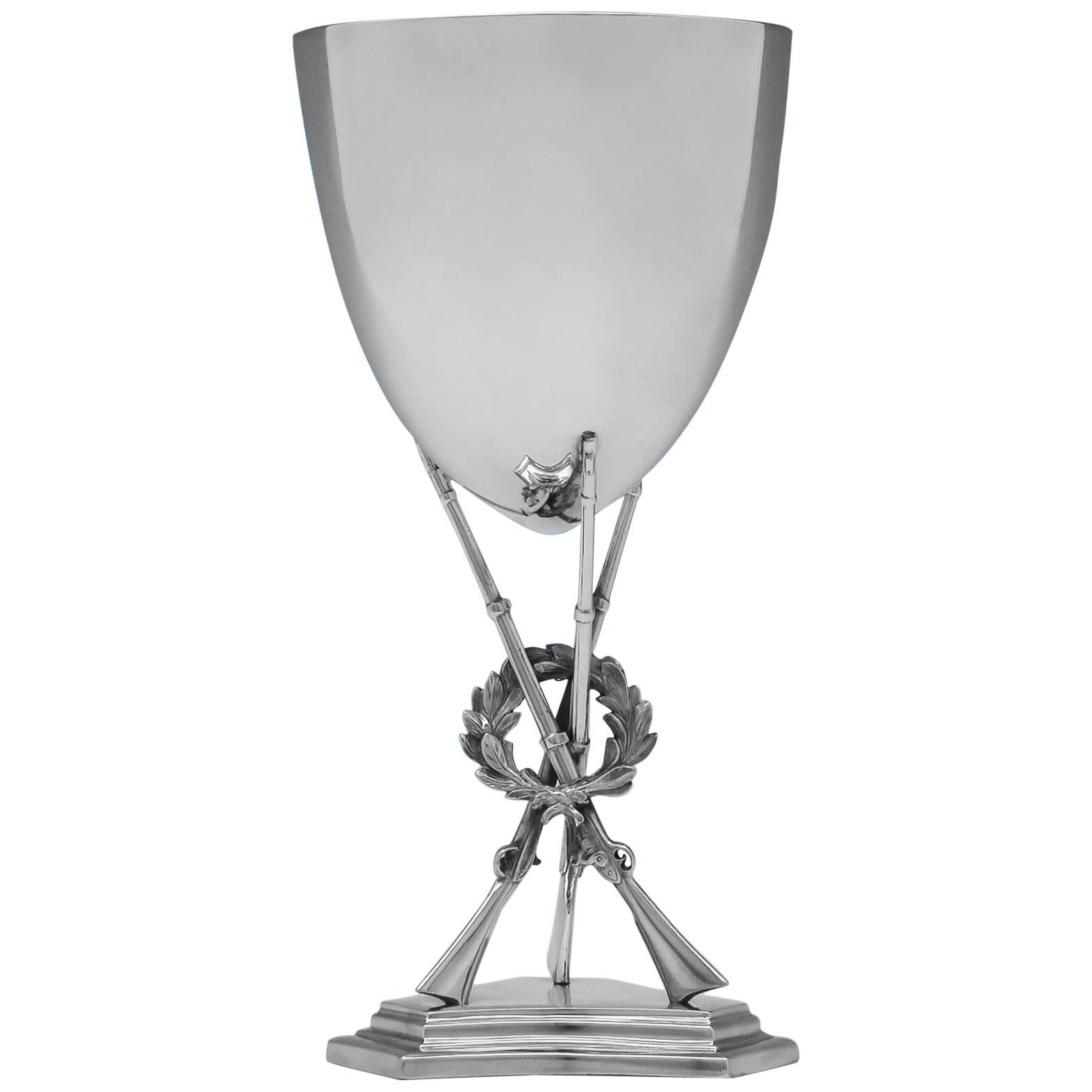 Military Interest - Victorian Rifle Shooting Sterling Silver Goblet from 1863