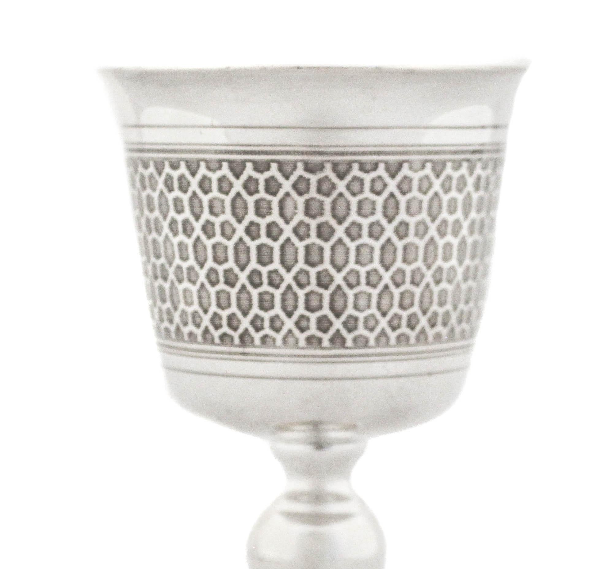 Italian Sterling Silver Goblet / Kiddush Cup For Sale
