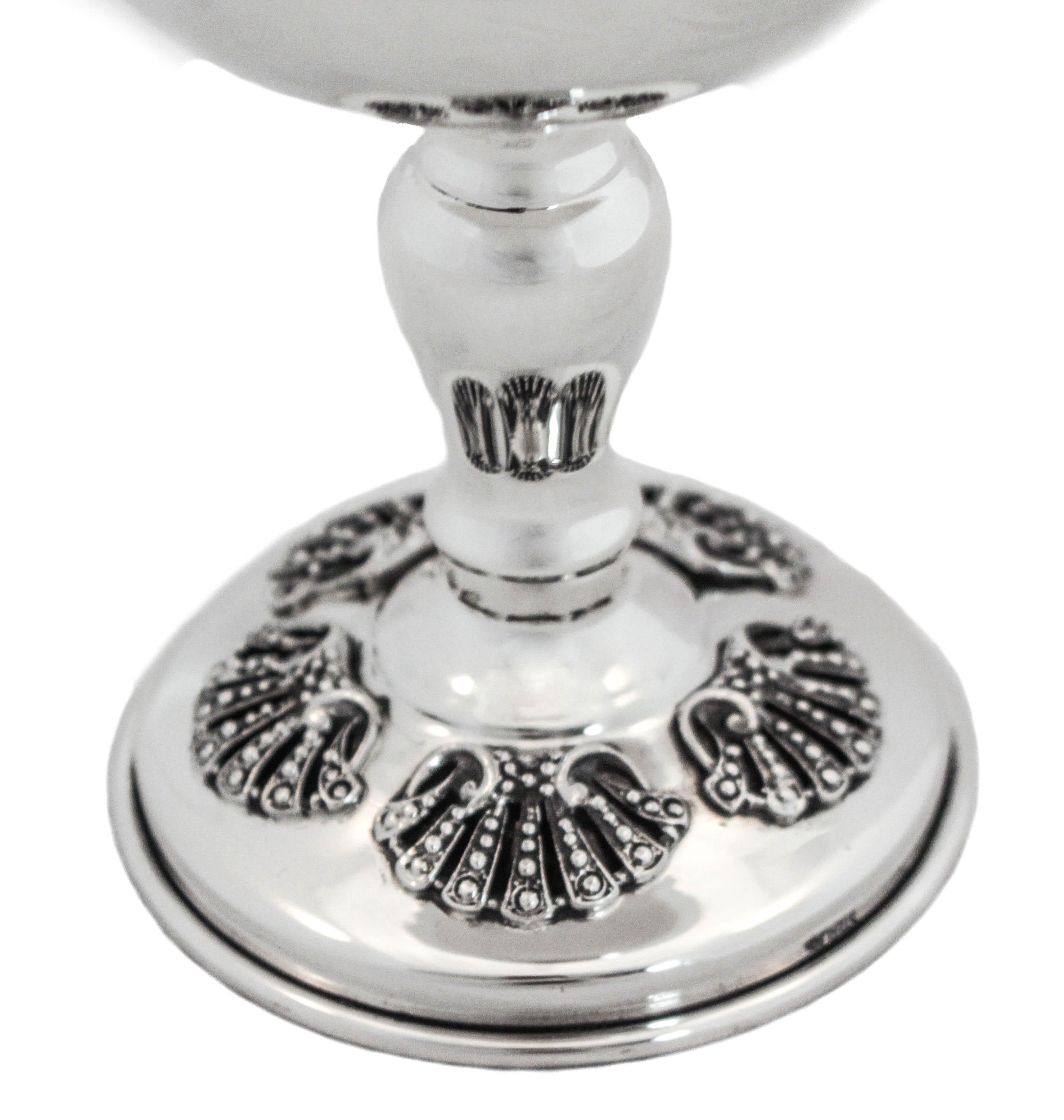 Late 20th Century Sterling Silver Goblet / Kiddush Cup