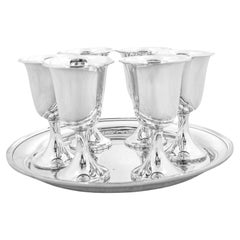 Gobelets et plateau en A Silver