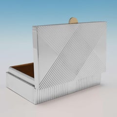 Portasigarette Art Deco in argento e oro, Padgett & Braham, Londra, 1947