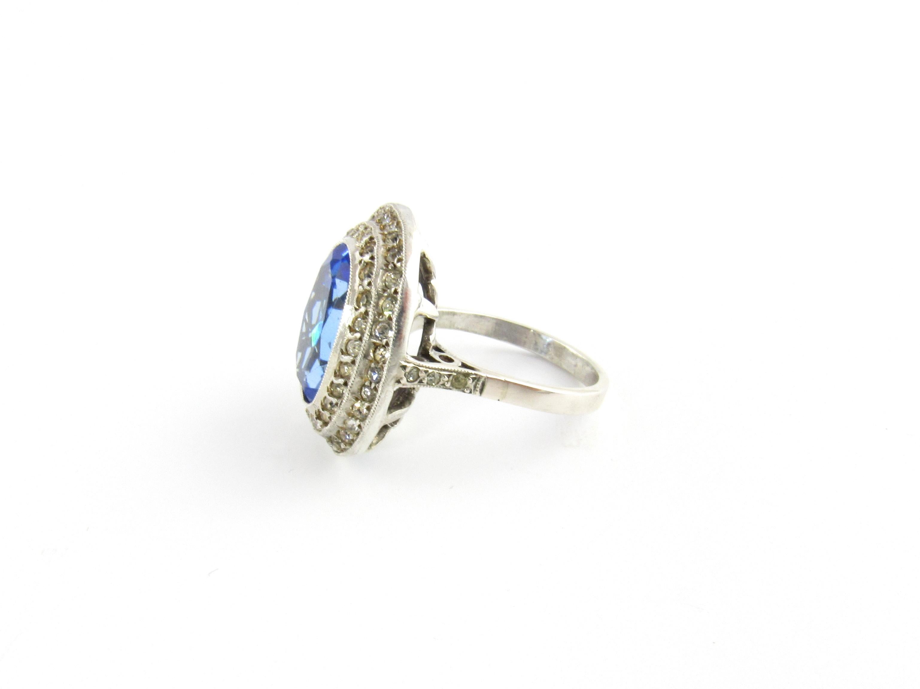 Sterling Silver/Gold Filled Blue Stone and Crystal Ring For Sale at ...