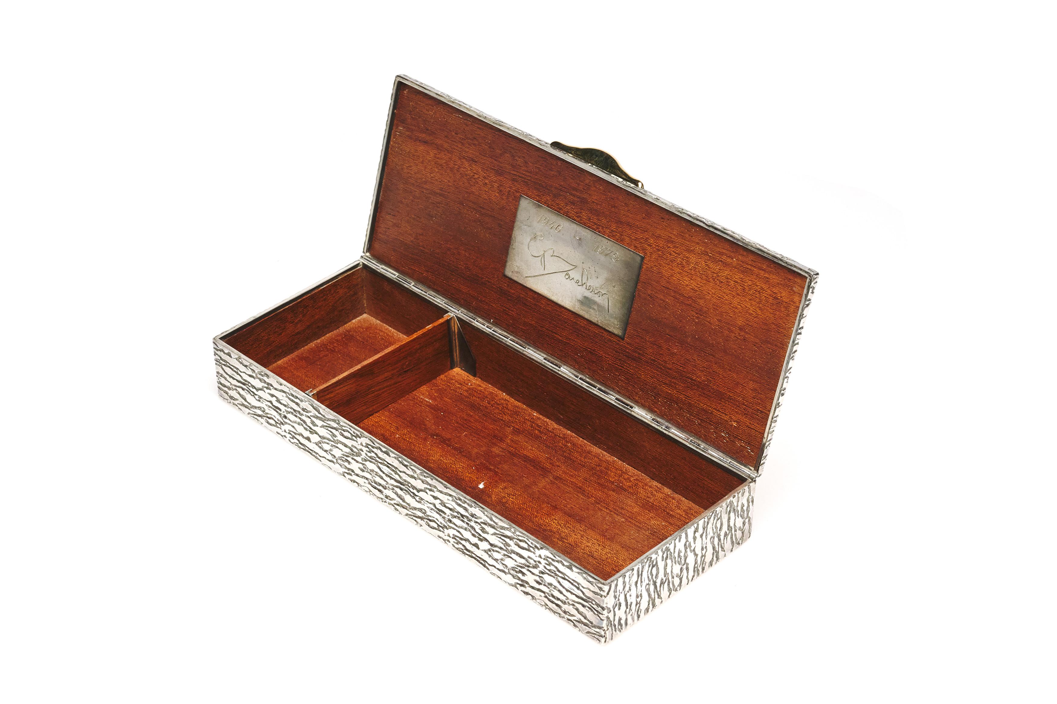 Modern Sterling Silver, Gold and Lapis Box by Boucheron