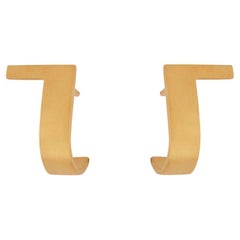 Sterling Silver Gold-Plated Big Curve Earrings
