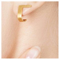 Sterling Silver Gold-Plated Big Curve Earrings