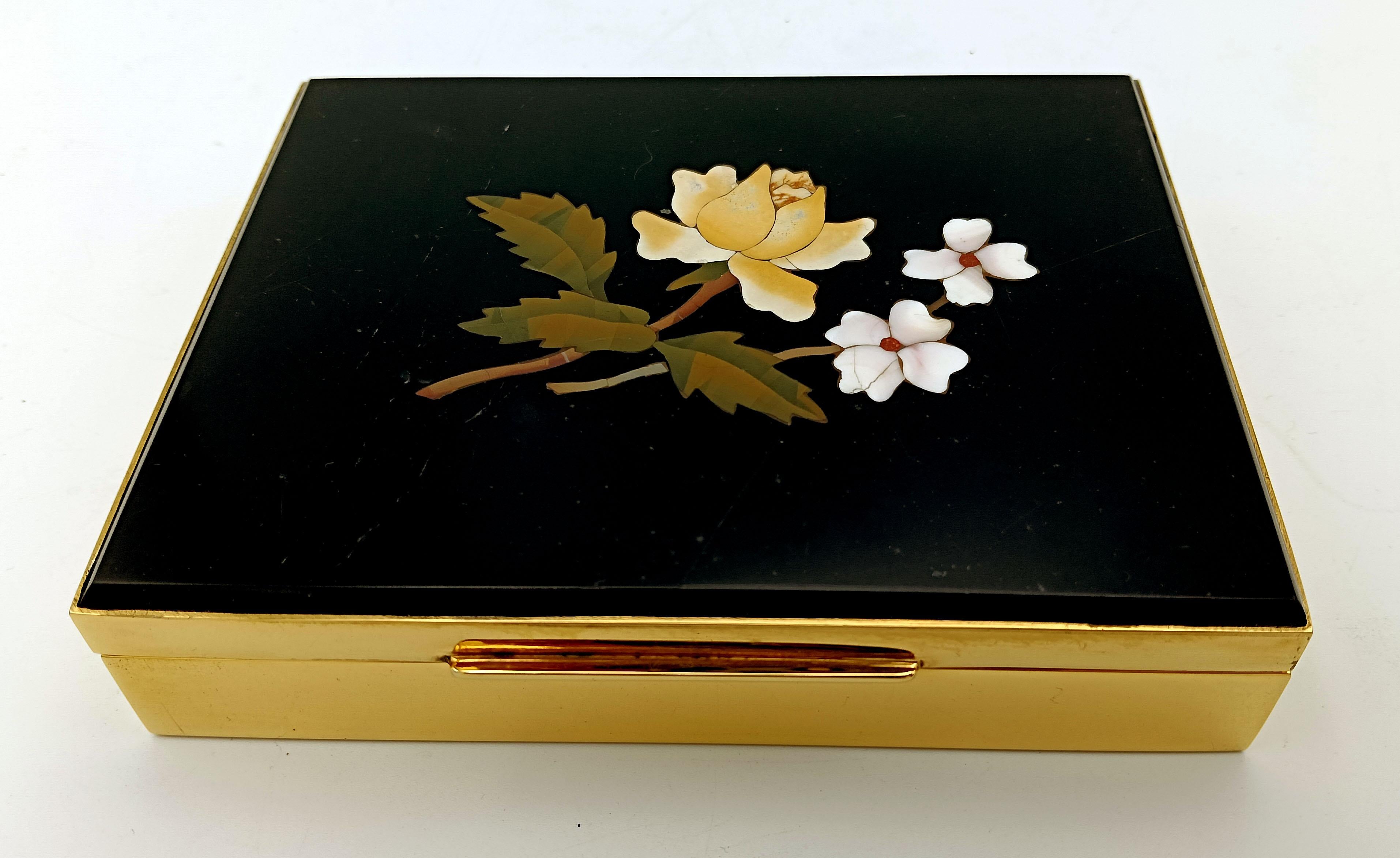 Etui à cigarettes en argent sterling plaqué or avec mosaïque Florentine, Salimbeni Excellent état - En vente à Firenze, FI