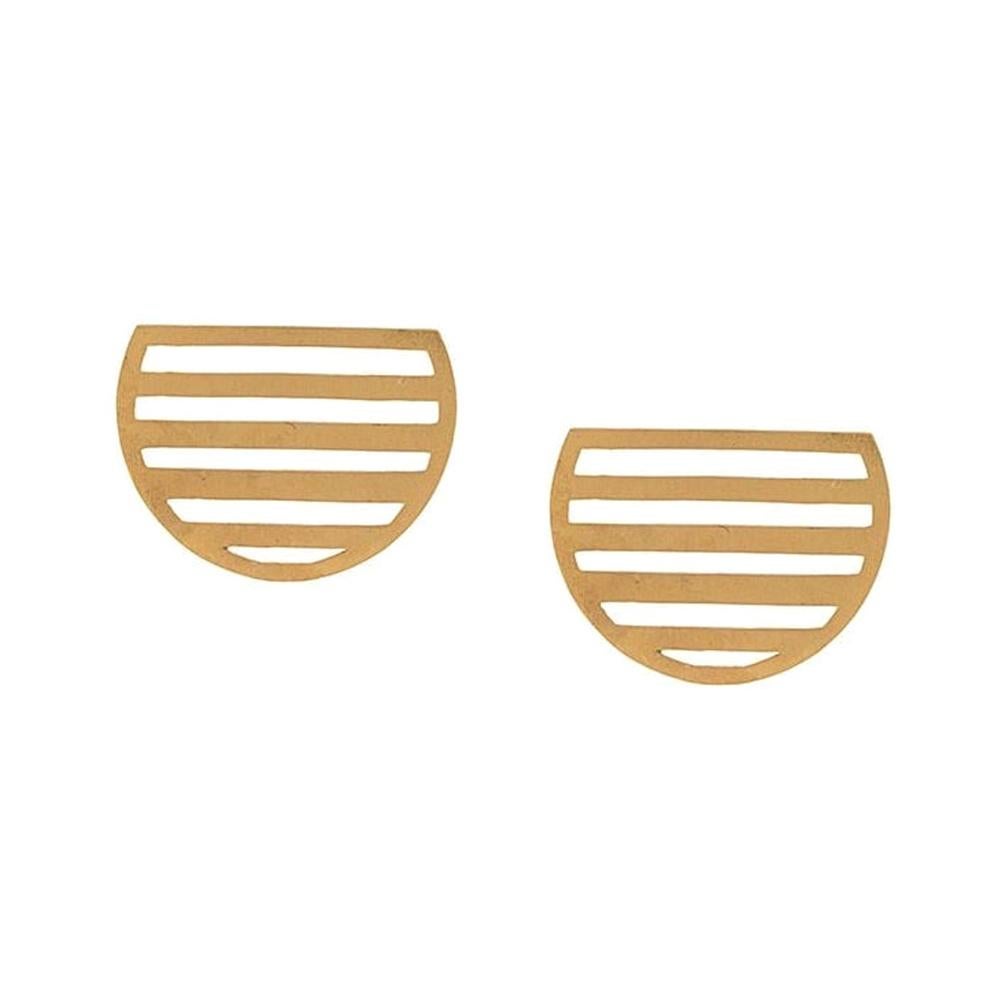 Sterling Silver Gold-Plated Flowing Half-Circle Earrings Earrings