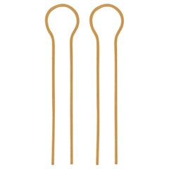 Sterling Silver Gold-Plated hammered Line Swing Earrings