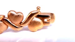 Sterling Silver Gold Plated Hearts X Bracelet 12454