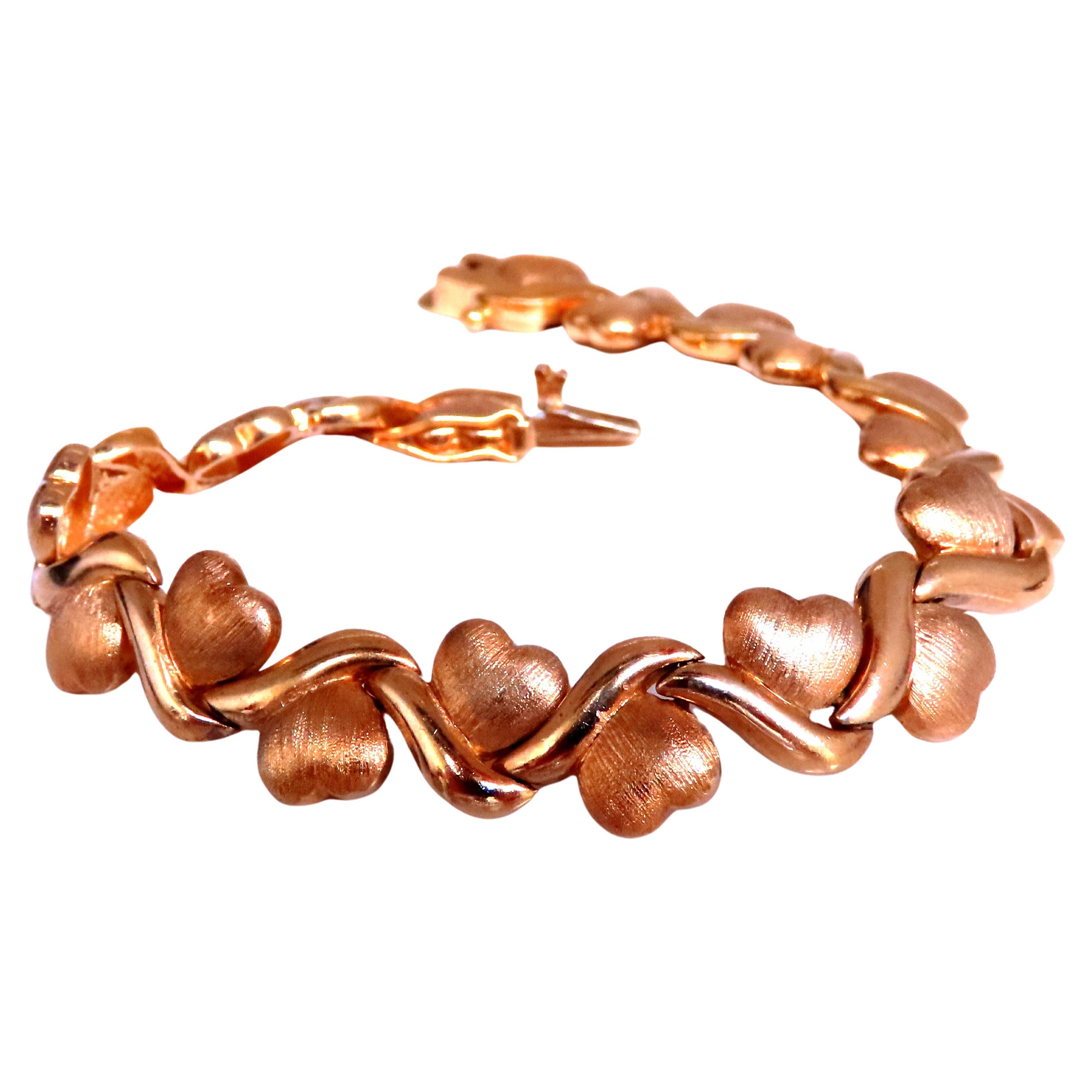 Sterling Silver Gold Plated Hearts X Bracelet 12454